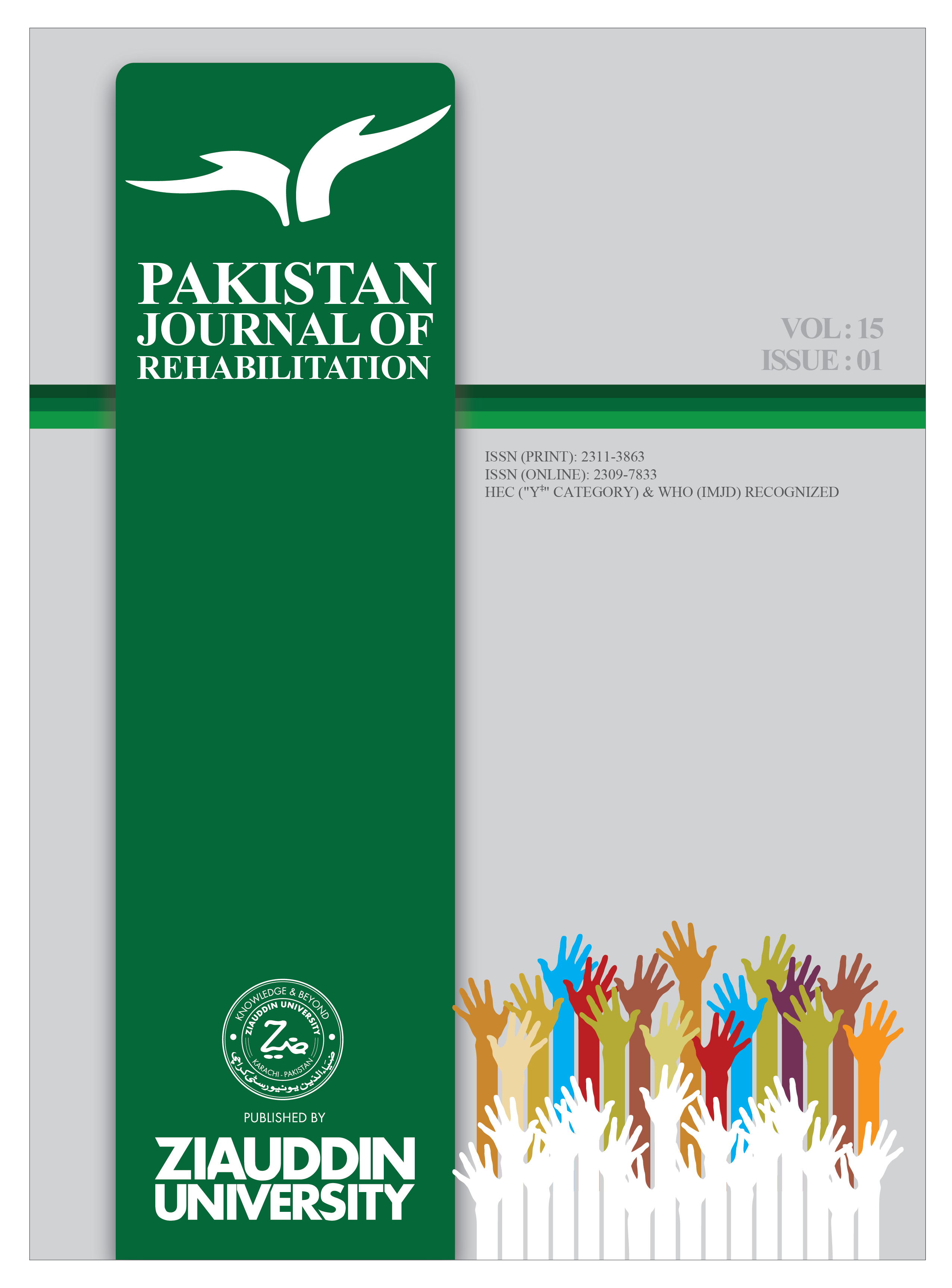 					View Vol. 15 No. 1 (2026): Pakistan Journal of Rehabilitation
				